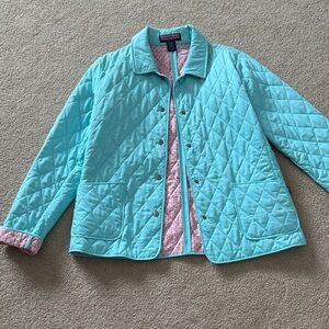Vineyard Vines Quilted Jacket in Aqua and Pink